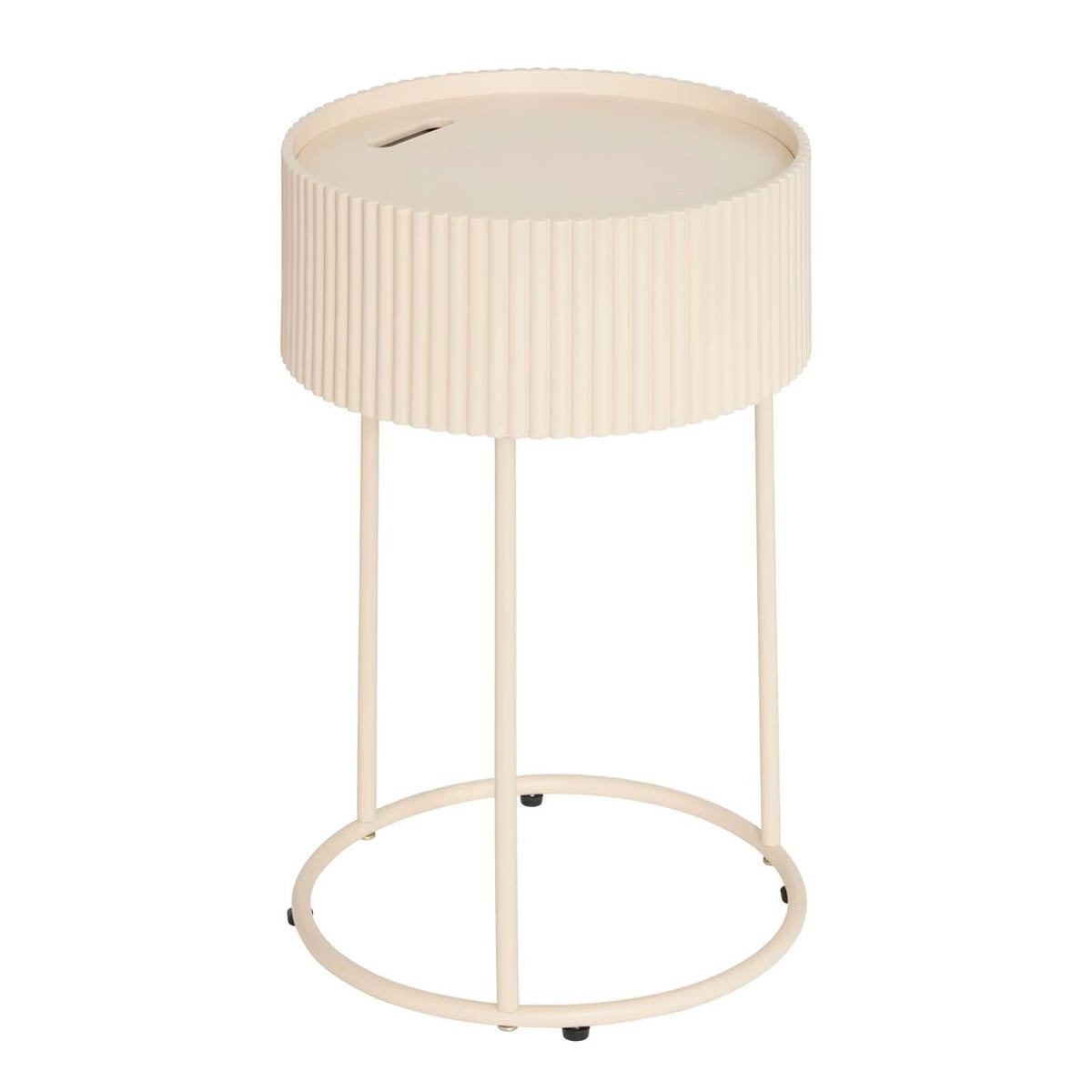 Table d'appoint avec rangement Juna beige 48cm pour salon moderne