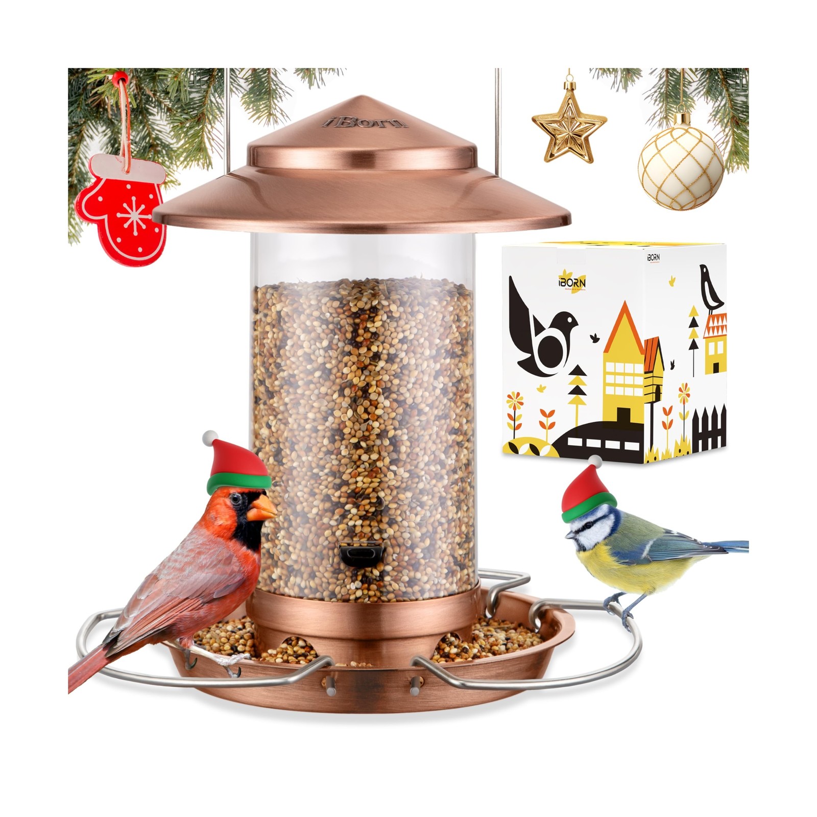 Metal Squirrel Chew-proof Bird Feeders For Outdoors Hanging.