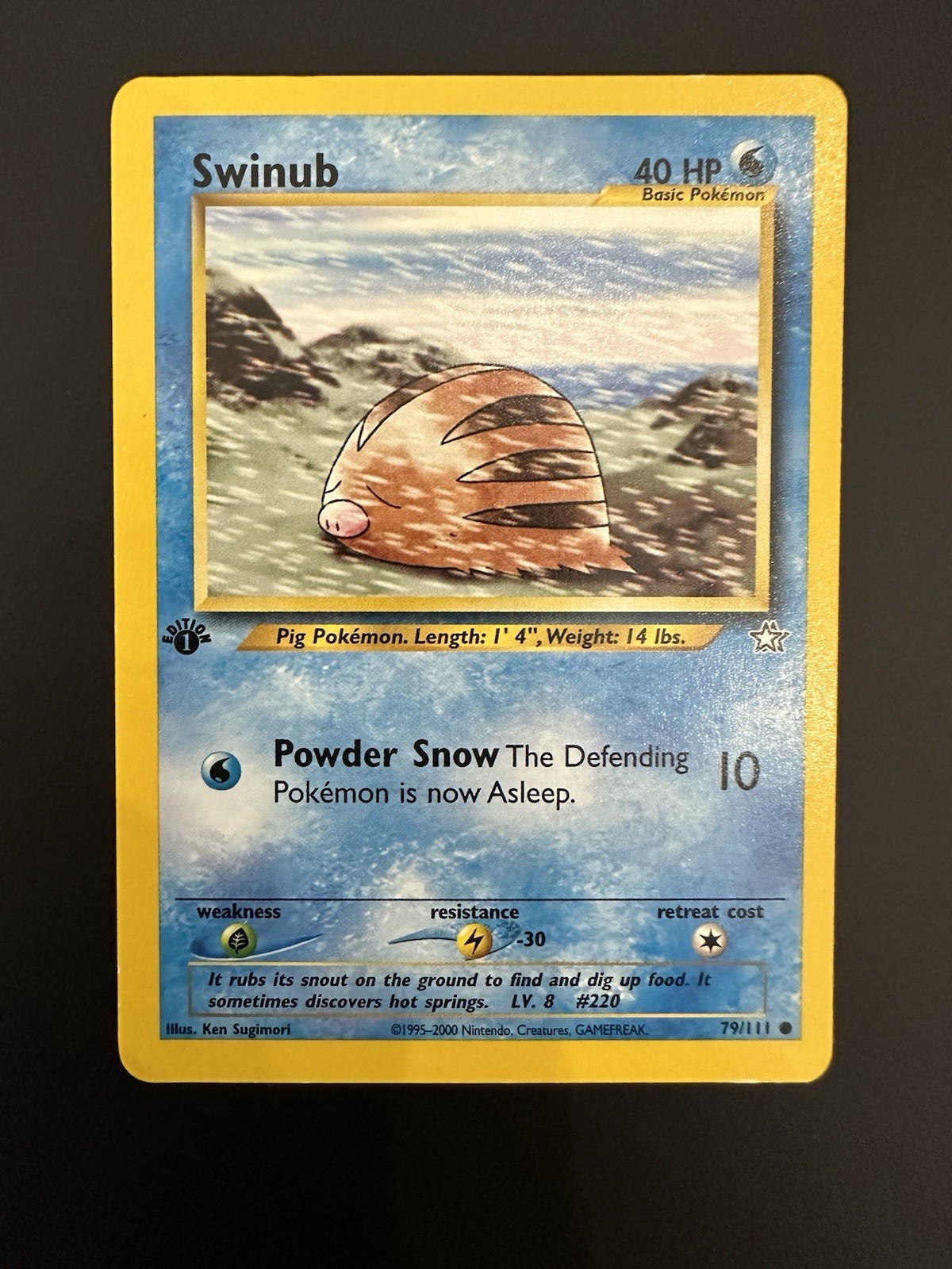 2000 Neo Genesis Swinub 79/111 1st Edition Wotc Vintage Pokemon Card LP 