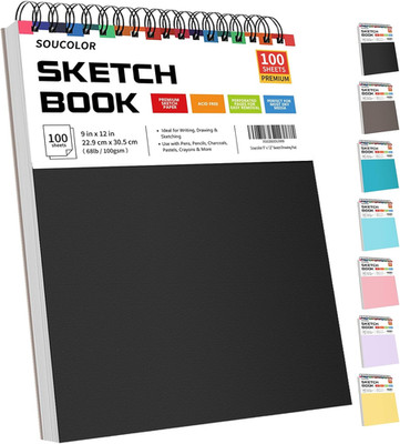 9x12 Sketch Book, 100 Sheets, Acid-Free, Lay-Flat, No Bleed-Through
