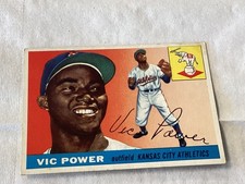 Topps 1955 #30 Vic Power Kansas City Athletics Baseball Card - EX+ - Lite Corner