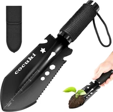 Portable Backpacking Trowel, 9 in 1 Mini Hand Camping Shovel, Black 