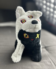 Meow Wolf Wolf Plush Stuffed Animal Small 6-14 in Black White Retired