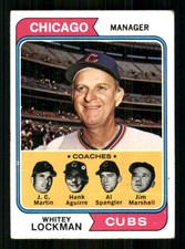 1974 Topps #354 Cubs Field Leaders (Whitey Lockman) Chicago Cubs 7313