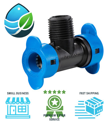 Orbit 31979 Outdoor Blu-Lock 1/2'' Inch Male MPT Plastic Tee for Irrigation