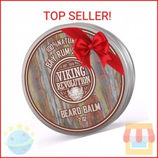 Viking Revolution Bay Rum Beard Balm - Beard Butter with Argan Oil  Jojoba Oil