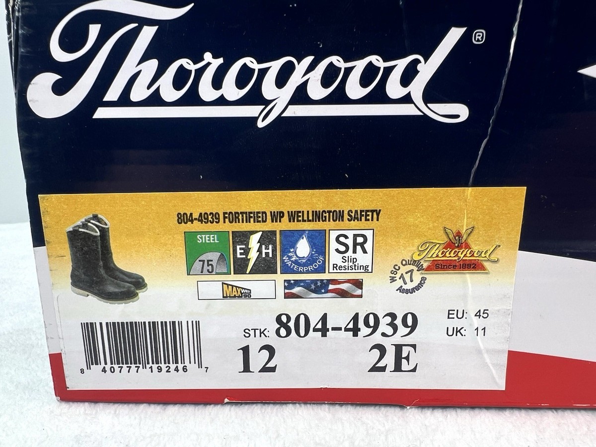 Thorogood Wellington Boots Steel Toe Waterproof Leather 804-4939