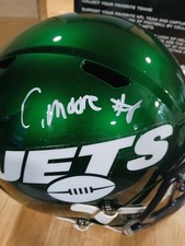 Elijah Moore Signed New York Jets Full-Size Helmet (Beckett) 2021 2nd Rnd Pk W.R