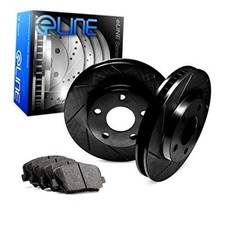 Rear Slotted Brake Rotors| Sensor Included| Ceramic Brake Pads and Rotors