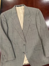Givenchy Monsieur Gray Vintage Windowpane Blazer size 40 made USA 80s/90s