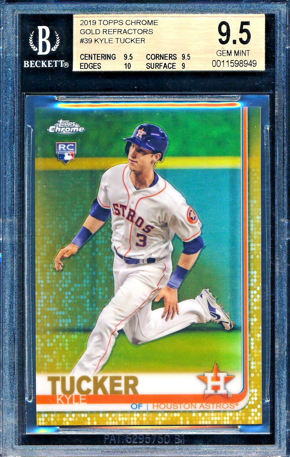 Kyle Tucker 2019 Topps Chrome 39 Gold Refractor RC #17/50 BGS 9.5