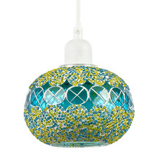 Glass Globe Mosaic Ceiling Pendant Lighting Shade with Rounded Shape by Happy...