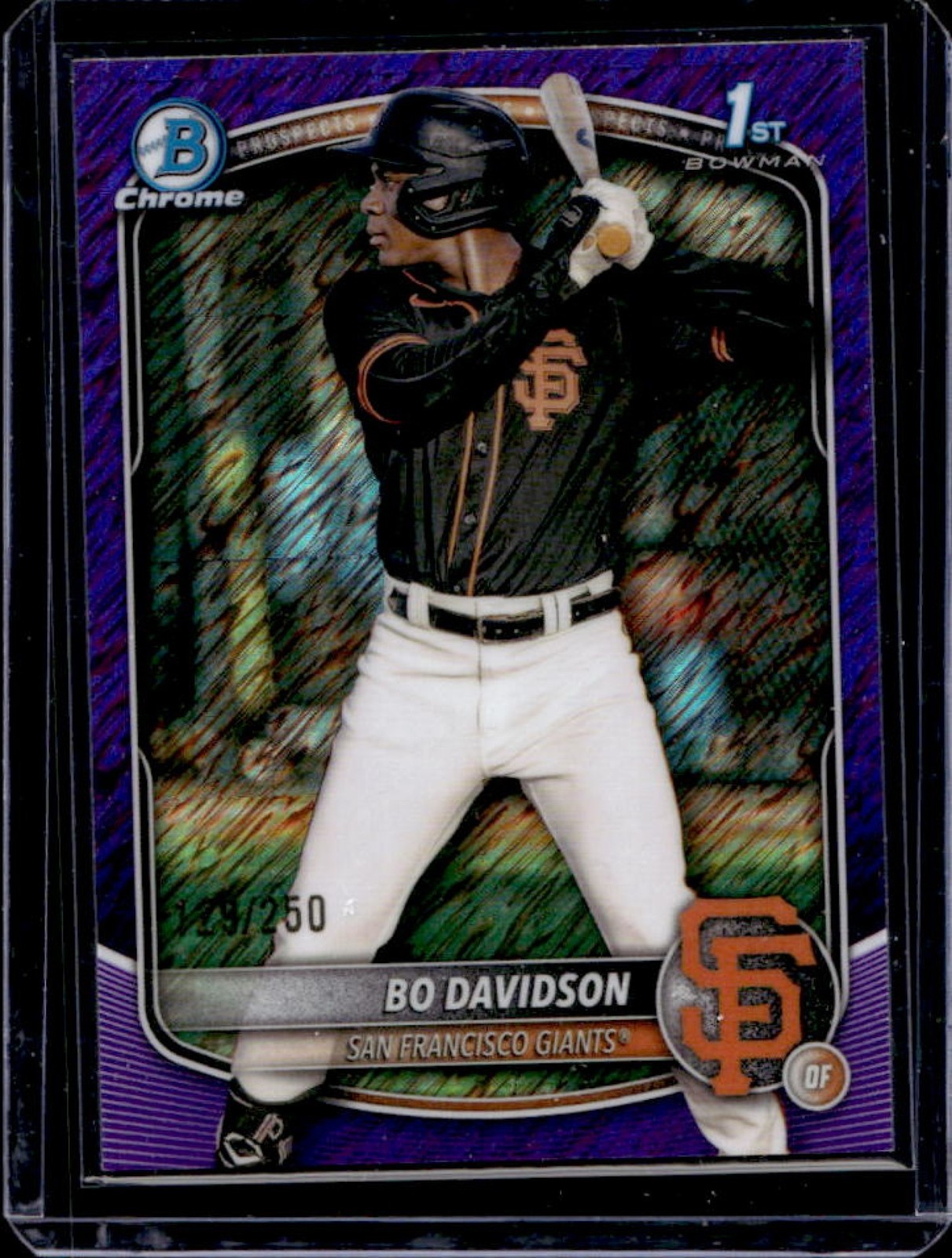 2025 Bowman Chrome Bo Davidson Purple Shimmer Refractor 1st #/250 Giants