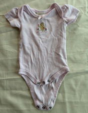 VINTAGE Classic Pooh Pink Winnie the Pooh Embroidered Bow Bodysuit