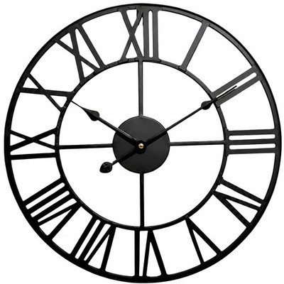 Wanduhr Uhr Metalluhr Designuhr Loft Industrial Vintage Schwarz Lautlos 40cm