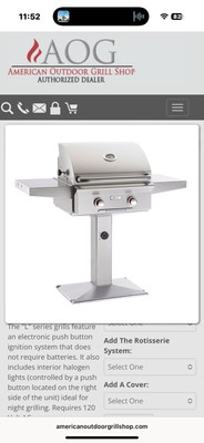 AMERICAN OUTDOOR GRILL 24'' T-Series Complete Grill with Patio Post, 24NPT