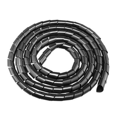 uxcell Spiral Cable Wrap Wire Cord Wraps 3/4-inch x 9ft x 9ft, Black