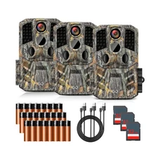 Trail Camera 3 Pack 36MP 1920P HD Game Camera with SD Cards, 0.2s Trigger Tim...
