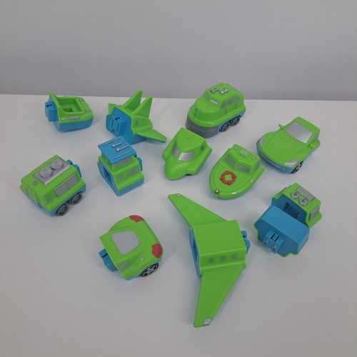 Popular Playthings Magnetic Mix or Match Vehicles Green Blue Set Car Plane Boat