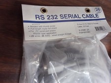 RS 232 serial cable 26 AWG NEW IN PACKAGE 25' LONG RS232 TYPE 25 WIRE S-25MF-2'