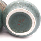 Japanese Pottery Husband & Wife Temple Tea Cup Set Green And Gold Stoneware  — photo 3