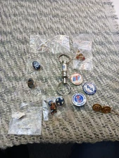 12 Pcs. One Lot Railroad Pins & Buttons Santa Fe/Illinois Central/ Brotherhood