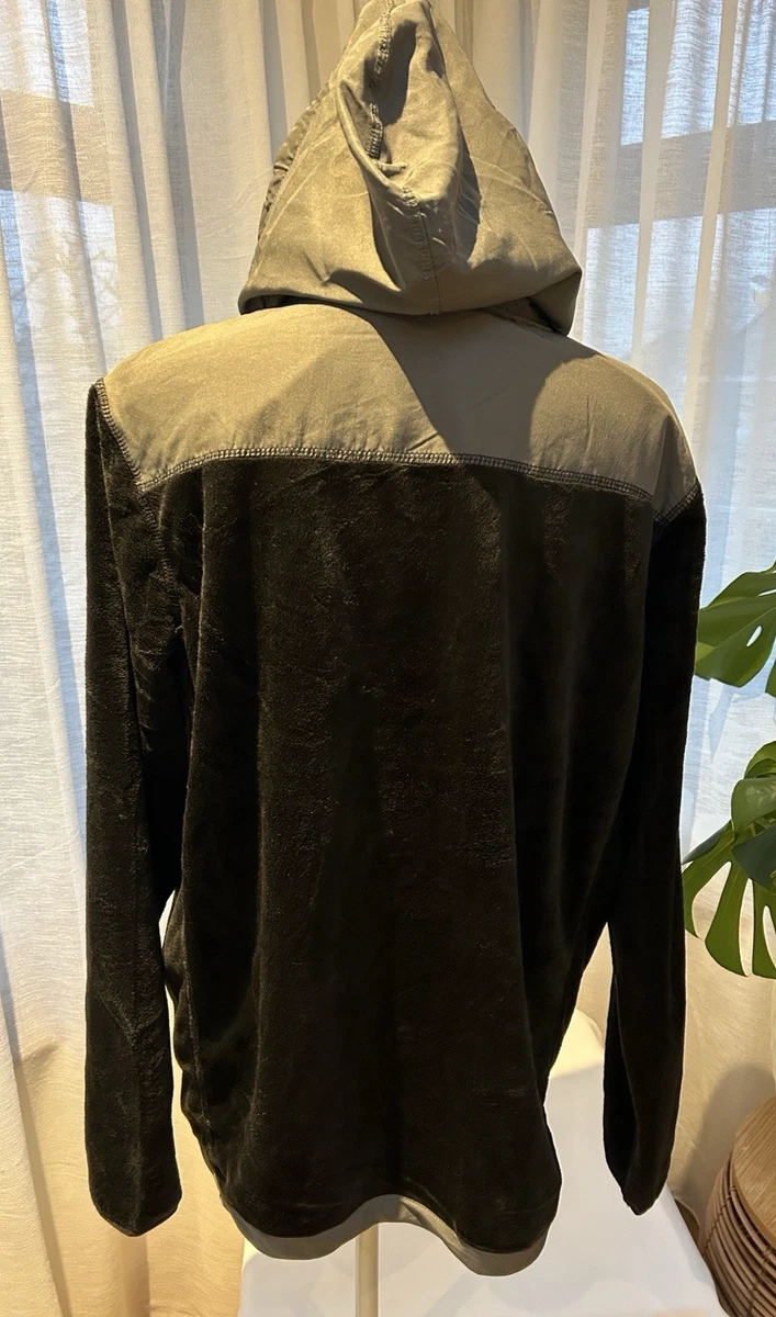 LEE COOPER Originals ~ Sudadera con capucha de terciopelo suave negra/gris con cremallera ~ L ~ NUEVA
