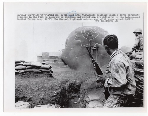 1965 Air Drop Supplies into Special Forces Camp Plei Me Vietnam News Telephoto