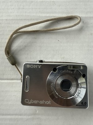 Sony Cyber-Shot DSC-W50 6.0 MP Digital Camera Silver Battery Untested As Is