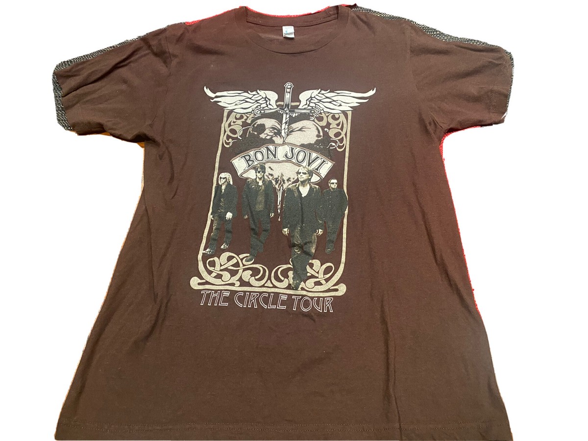 Bon Jovi 'The Circle World Tour 2010' T-Shirt rare Brown size