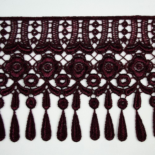 4" Orange Black Red Green Burgundy Gold Gray Venice Lace Trim Guipure By Yard - Picture 4 of 10
