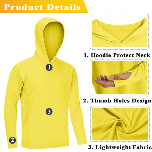 UPF50+ Camicie UV da uomo protezione solare outdoor pesca maniche lunghe casual T - Foto 60 di 159