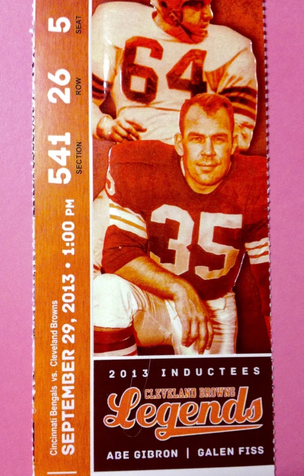 '13 Cleveland Browns NFL Fútbol LEYENDAS Foto Tic Stub Kosar Chubb Thomas Sipe Foto 2 de 3