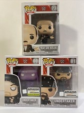 Funko Pop! WWE Set of 3: UNDERTAKER x2 (Amazon) Purple and “MEAN” GENE OKERLUND