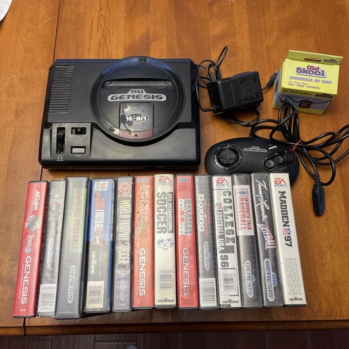 Sega Genesis Model 1 Console, Cables, & Controller TESTED W/ 13 Games ...