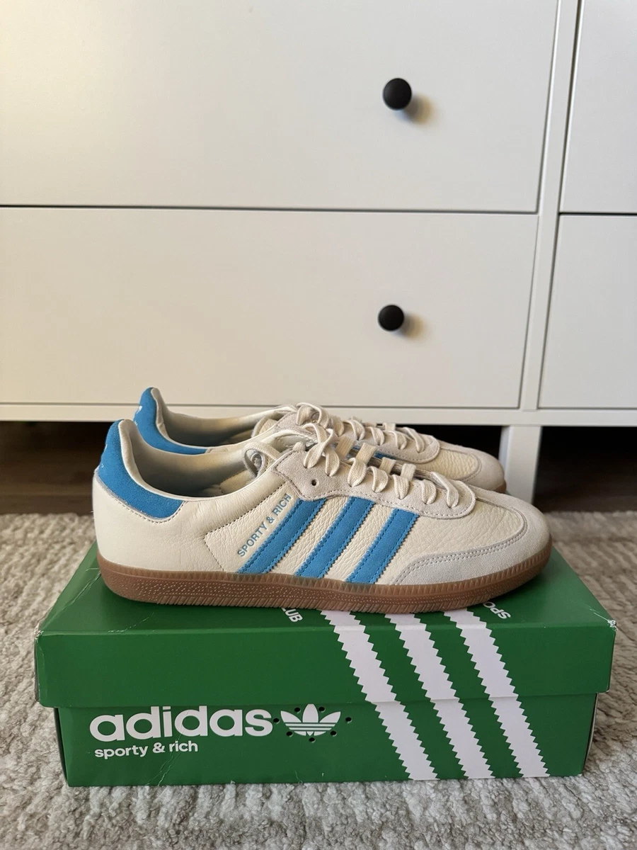 adidas gazelle silver green womens Adidas Samba OG Sporty and Rich Cream Blue UK 6 | Adidas main image 1