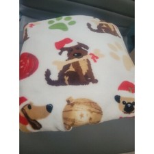 Christmas Throw Blanket with Puppies