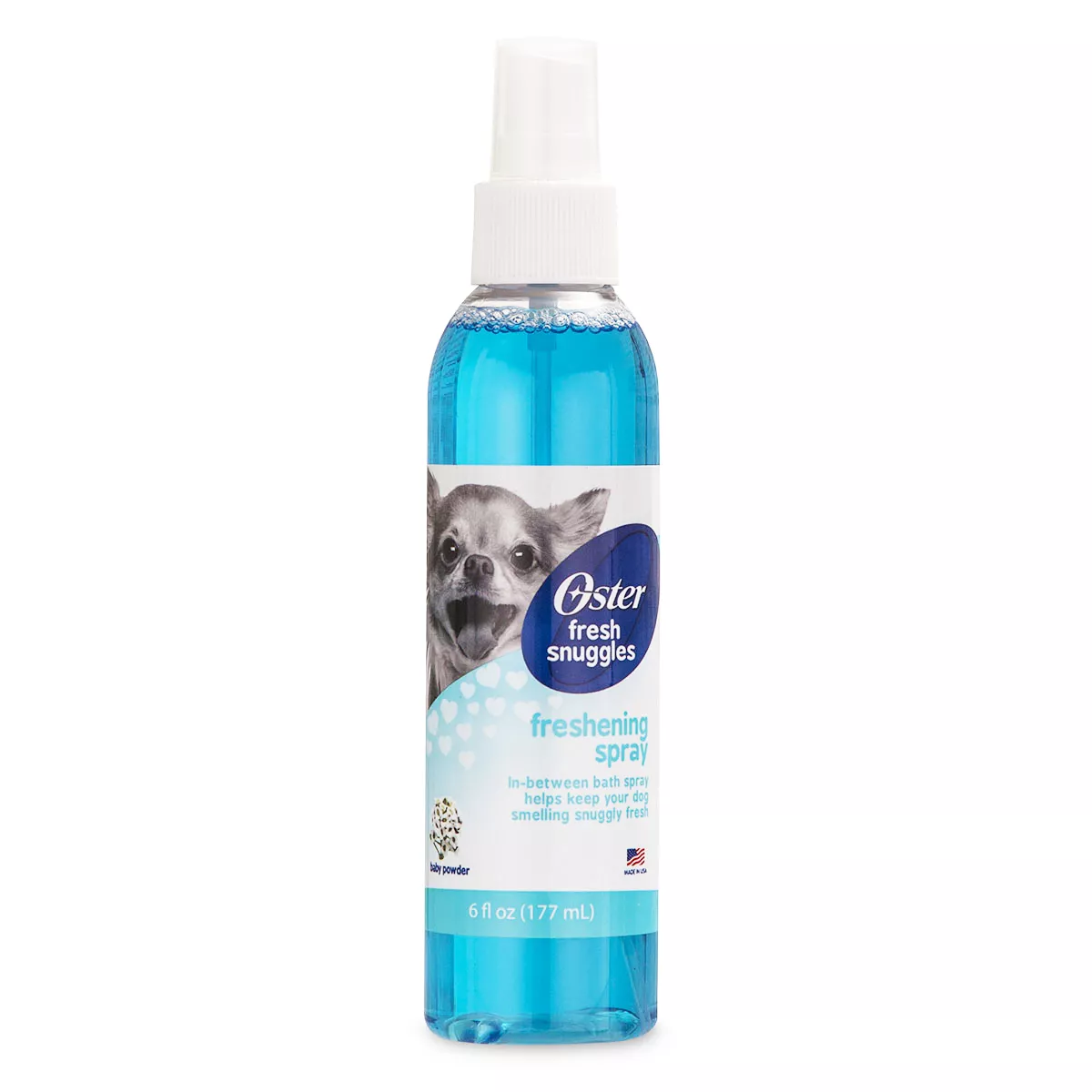 Oster Fresh Snuggles DOGS FRESHENING SPRAY BABY POWDER SCENT 100 Alcohol Free