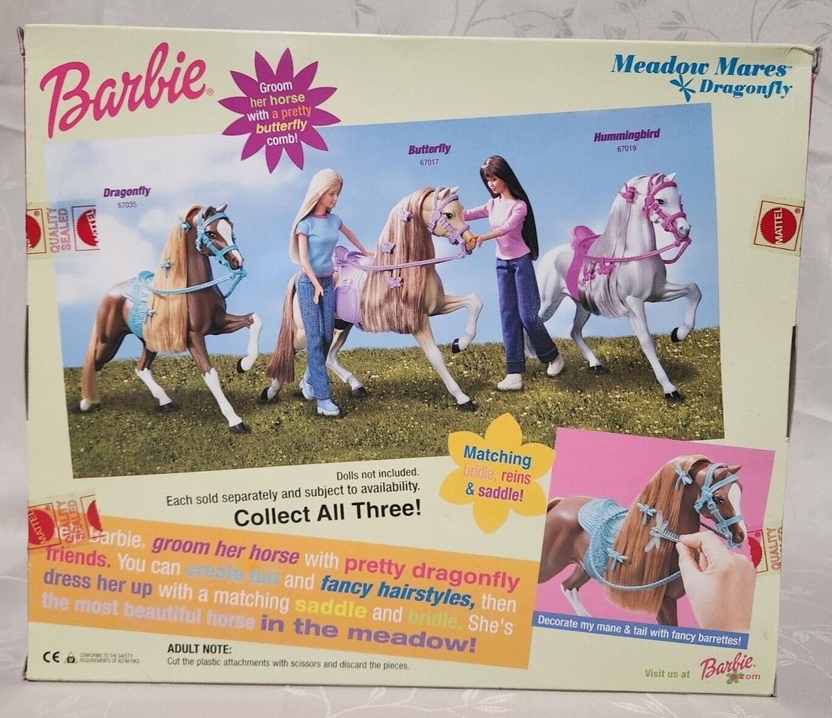 Barbie Meadow Mares Horse- 2001 - with Saddle and Bridle #2