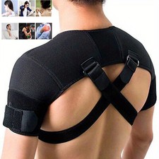 Unisex Double Shoulder Brace Sports Support Back Pain Relief Compression Strap