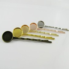 Bulk 10pcs Cabochon Setting Bobby Pin Hair Slide Finding 61mm Fit 12mm Cabs