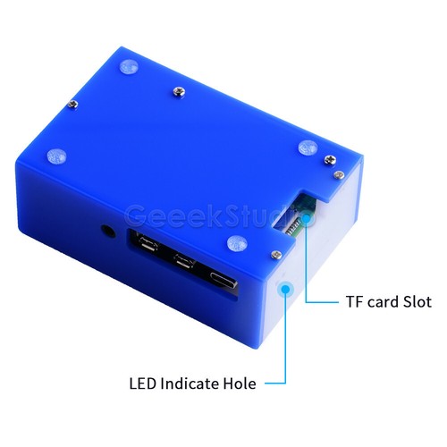 Acrylic Case Cover Blue/Red/Green with Cooling Fan Heat sink for Raspberry Pi 4B - Picture 8 of 14