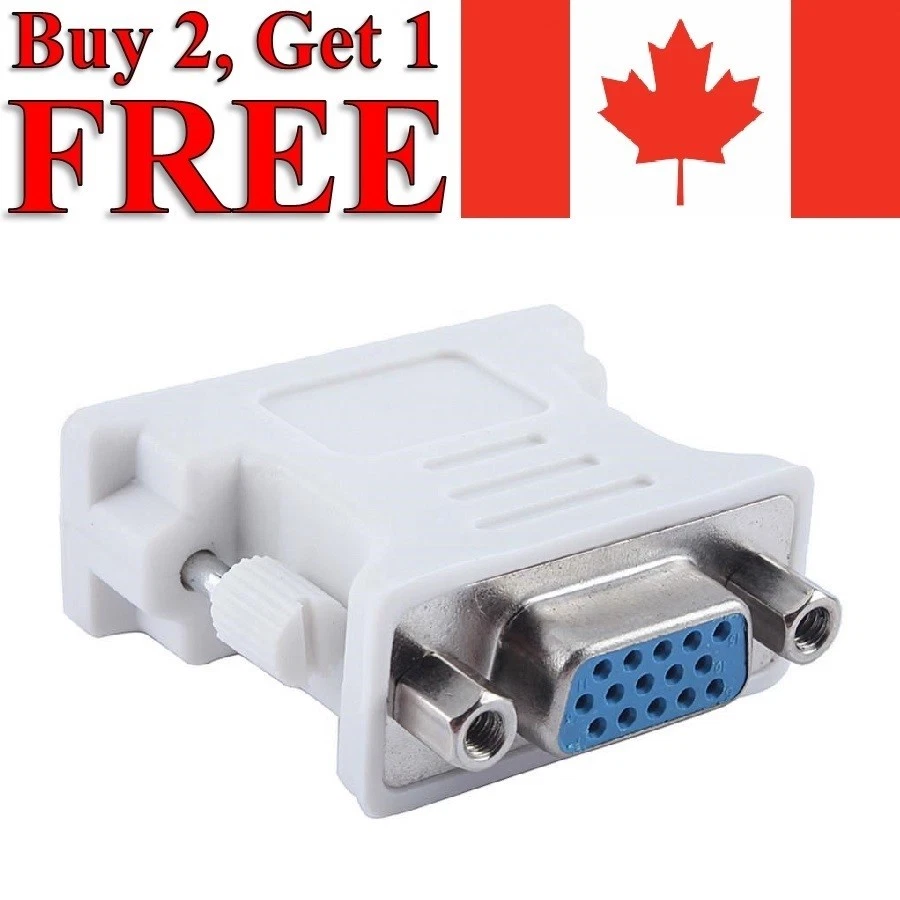 DVI-I Male to VGA Female Converter Adapter 24+5 Dual Link 15 Pin for PC