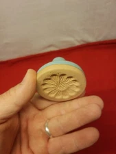 Handmade Stoneware Pottery Butter Press Stamp Flower Daisy Wax Cookie Mold