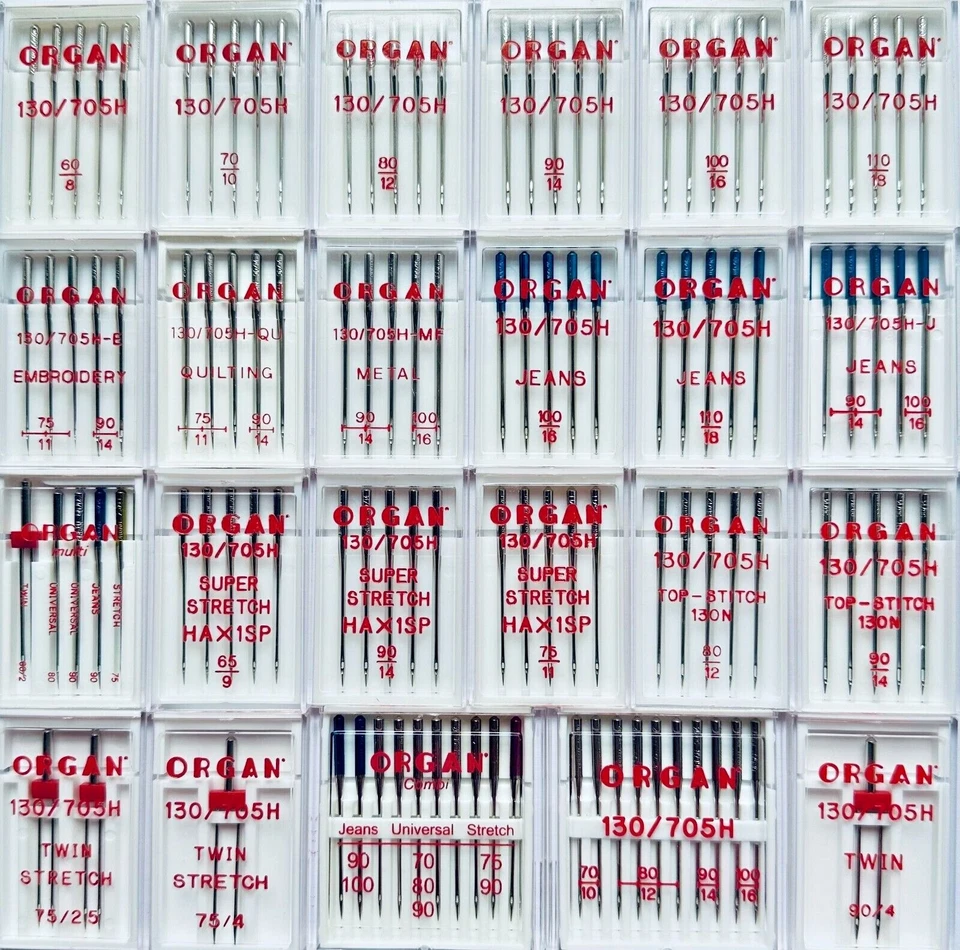 Organ Nähmaschinennadeln 130/705 H Flachkolben 70 80 90 100 110 Jeans Leder Uni