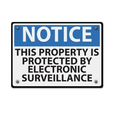 Aluminum Horizontal Metal Sign Surveillance B Weatherproof Street Signage