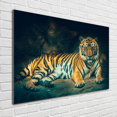 Planche De Cuisine En Verre Trempé Tulup - 60x52 Cm - Tigre Du Bengale - Décor Moderne
