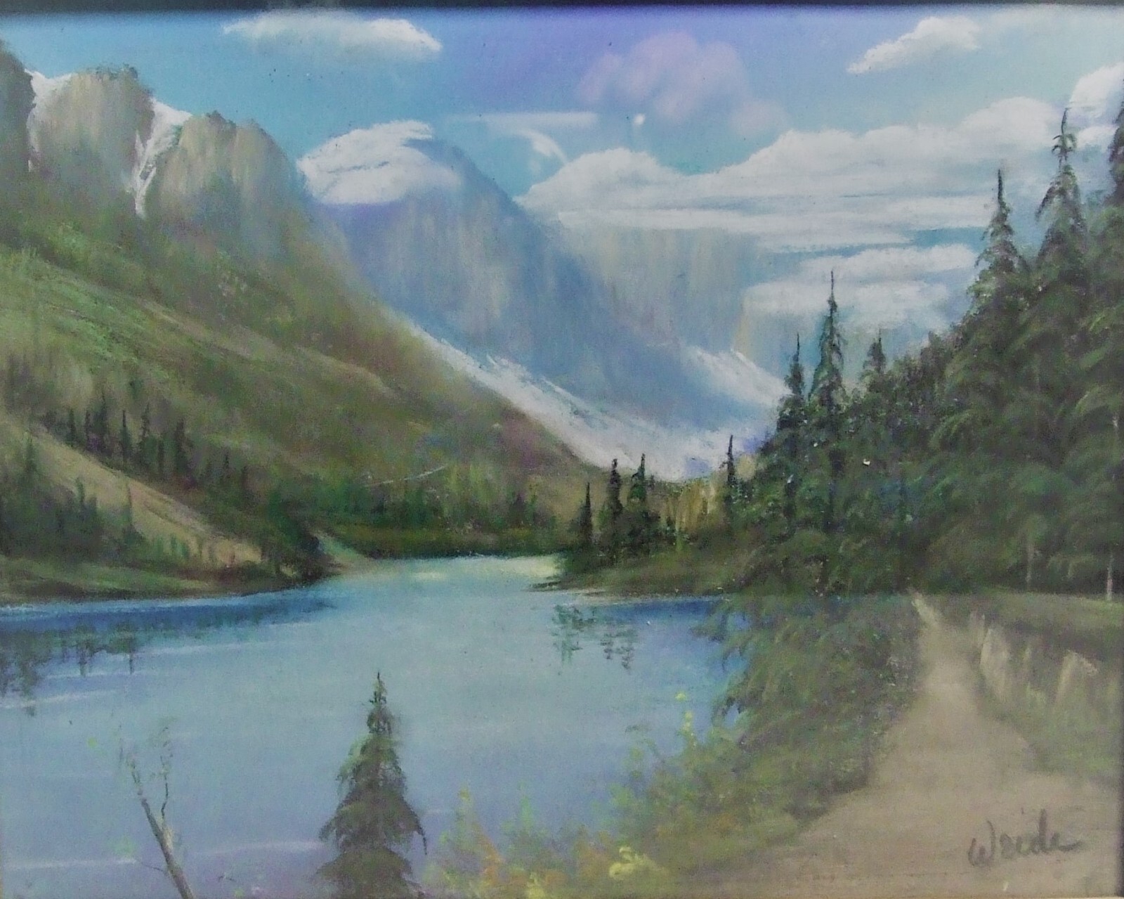 Famous Canadian Artist Maisie Wride Pastel B.C. Mountain & Lake Louise