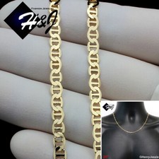 20"MEN WOMEN 18K Gold Filled 4mm Gold Puffed Mariner Link Chain Necklace GFN2