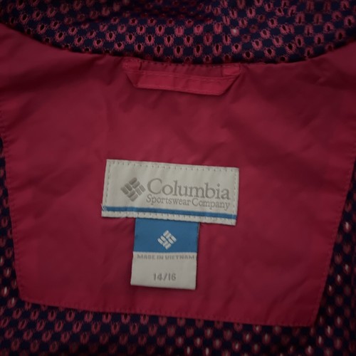 Columbia Rain Jacket Hooded Youth Girls Omni Shield Windbreaker Pink Size 14/16 - Picture 4 of 7